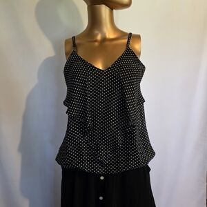 Veronica M Black and White Polka Dot Camisole